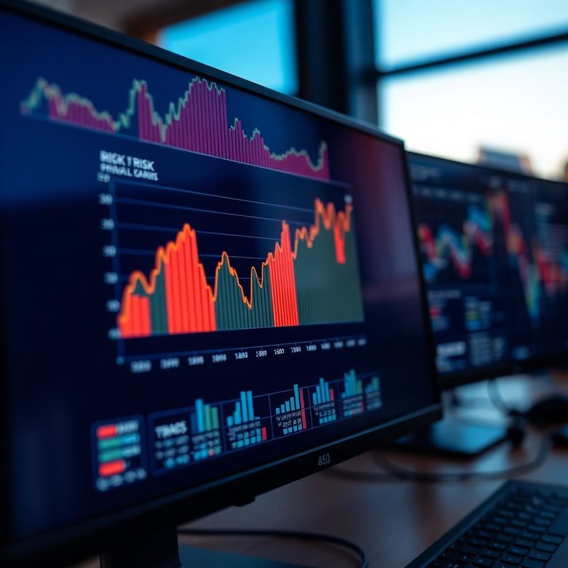 Analiza ryzyka finansowego na ekranie w profesjonalnym biurze